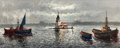 Boğazda Sakin Bir Gün Yağlı Boya Tablosu