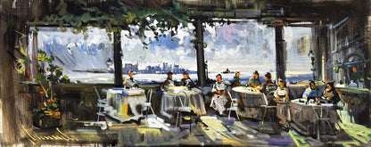 Boğazda Sohbet Yağlı Boya Tablosu