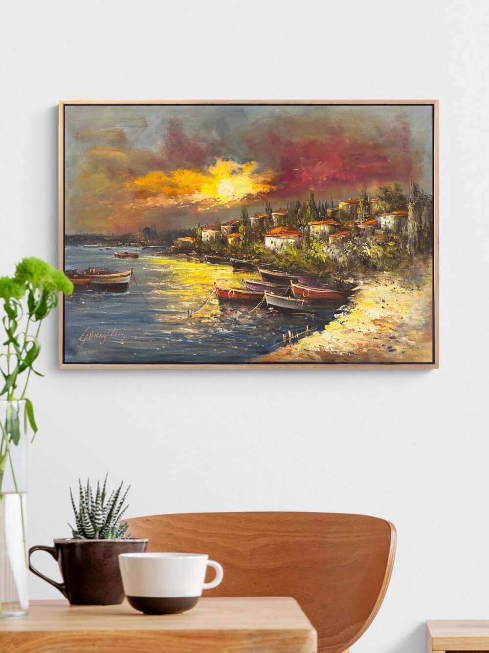 Boğazda Son Işık Yağlı Boya Tablosu