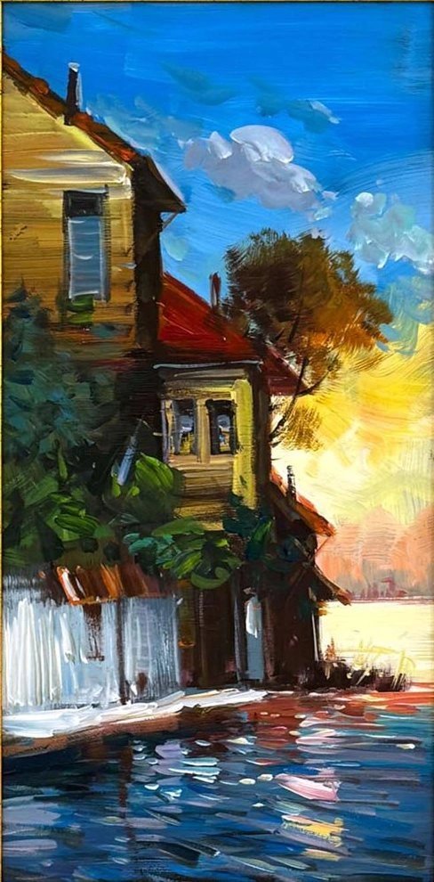 Boğazda Yalıların Sessizliği Yağlı Boya Tablosu