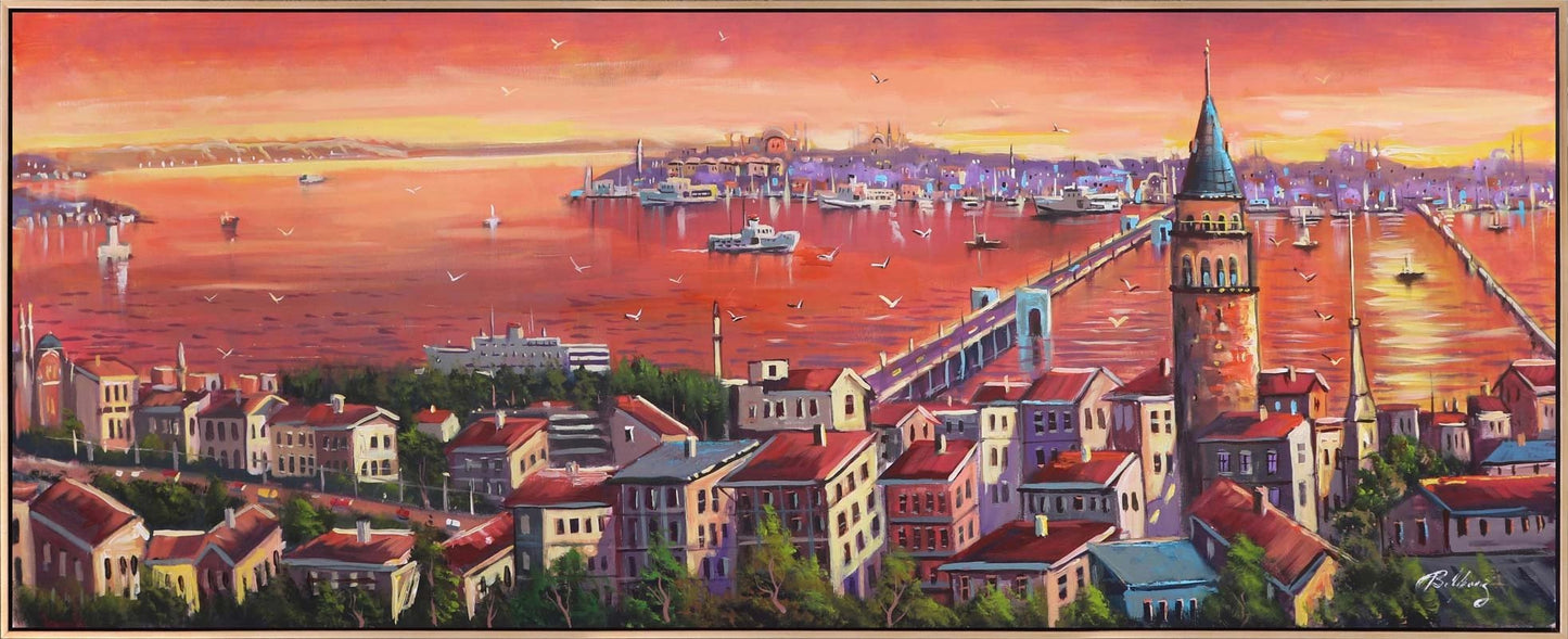 Boğazın Günbatımı Şarkısı Yağlı Boya Tablosu