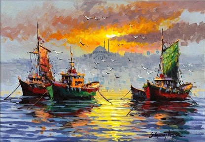 Boğazın Sessiz Avcıları Yağlı Boya Tablosu