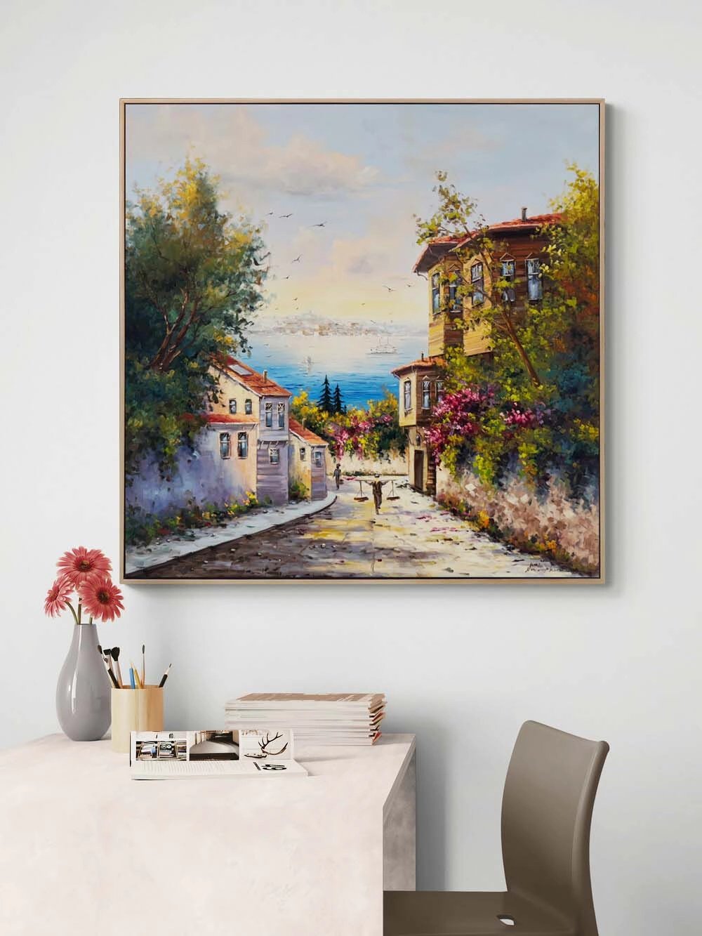 Boğazın Sessiz Sabahı Yağlı Boya Tablosu