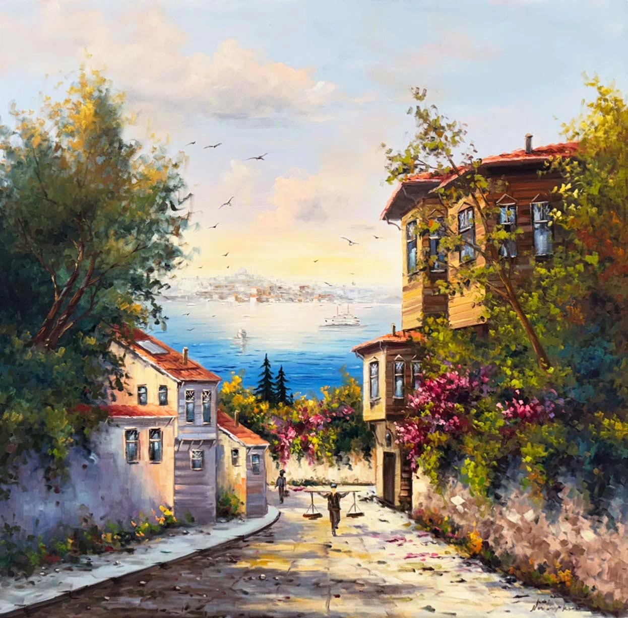 Boğazın Sessiz Sabahı Yağlı Boya Tablosu