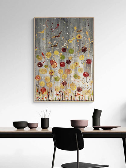 Boşlukta Çiçek Yağlı Boya Tablosu