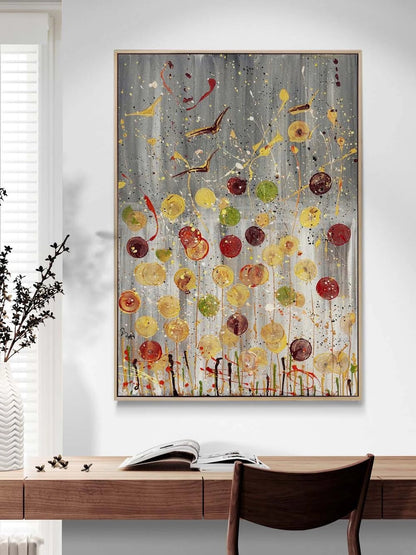 Boşlukta Çiçek Yağlı Boya Tablosu