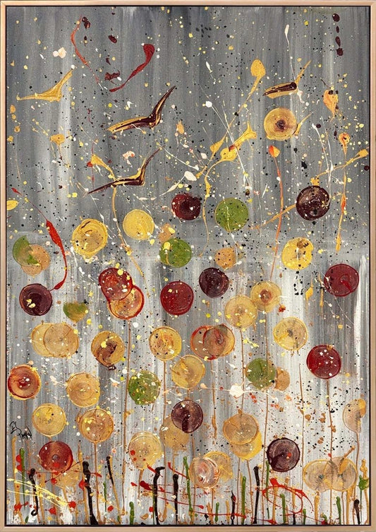 Boşlukta Çiçek Yağlı Boya Tablosu