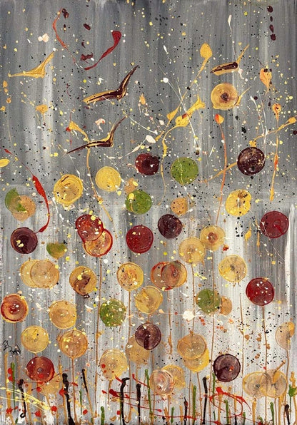 Boşlukta Çiçek Yağlı Boya Tablosu