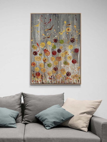 Boşlukta Çiçek Yağlı Boya Tablosu