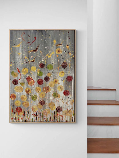 Boşlukta Çiçek Yağlı Boya Tablosu