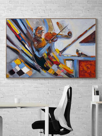 Çal Kemancı Yağlı Boya Tablosu