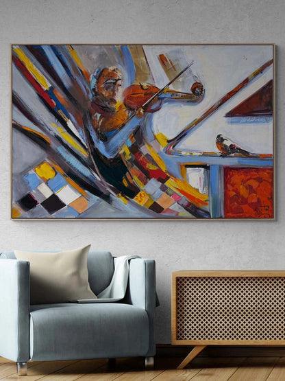 Çal Kemancı Yağlı Boya Tablosu