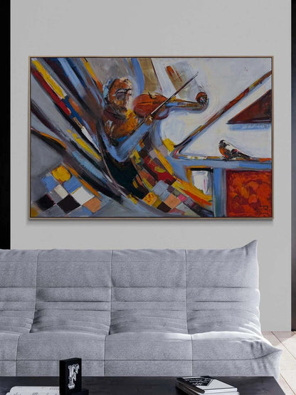 Çal Kemancı Yağlı Boya Tablosu