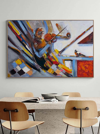 Çal Kemancı Yağlı Boya Tablosu