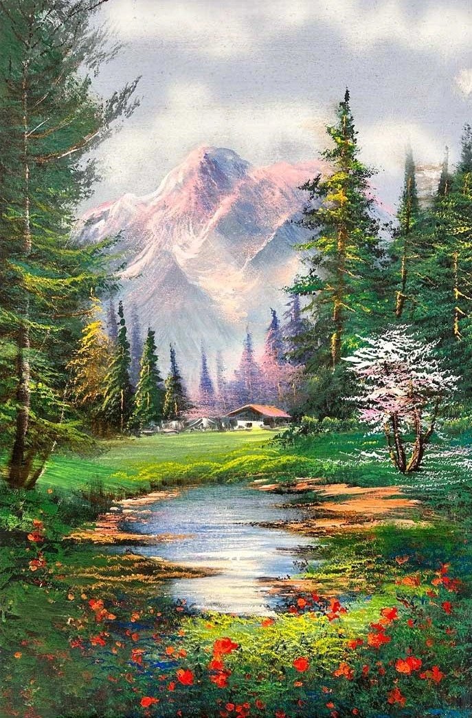 Çam Ormanının Huzurlu Zamanı Yağlı Boya Tablosu