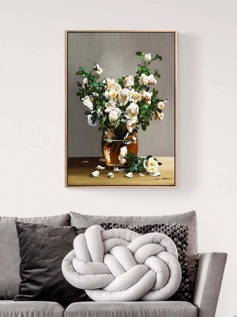 Cam Vazoda Beyazlar Yağlı Boya Tablosu