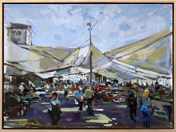 Çarşı - Bazaar Yağlı Boya Tablosu