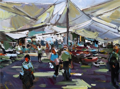 Çarşı - Bazaar Yağlı Boya Tablosu