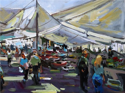 Çarşı - Bazaar Yağlı Boya Tablosu