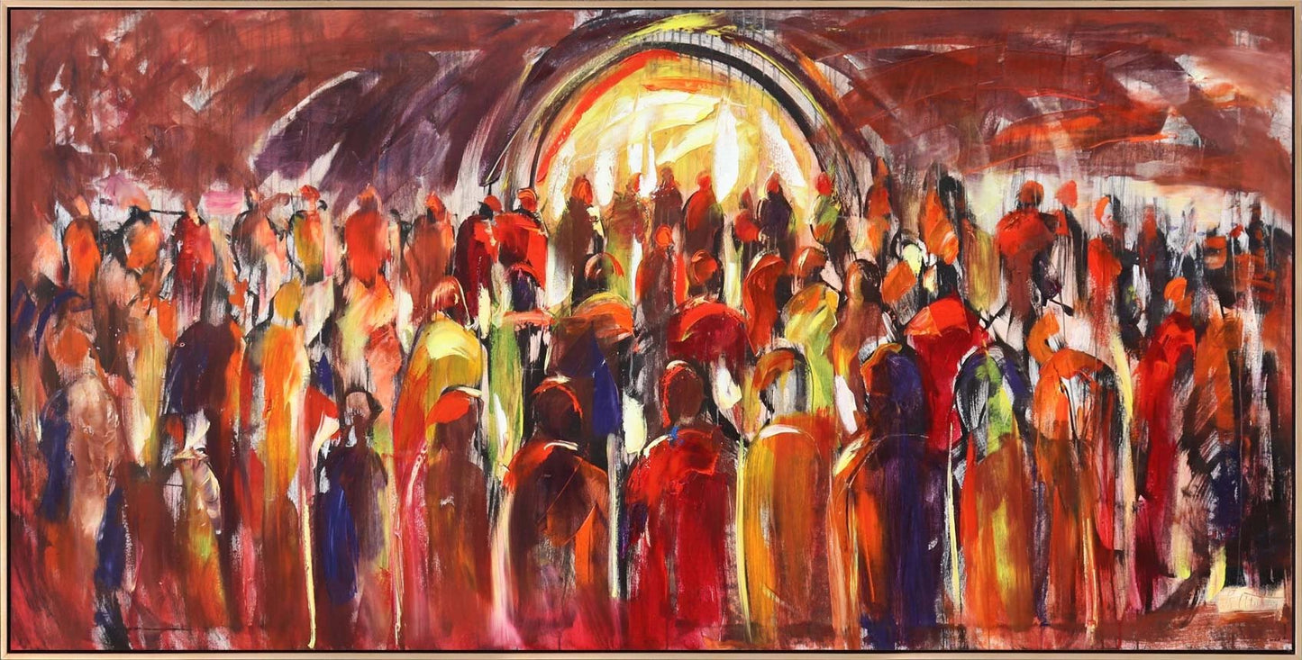 Çarşı Kalabalığı Yağlı Boya Tablosu