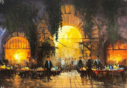 Çarşının Eski Hikayesi Yağlı Boya Tablosu