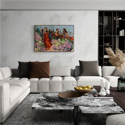 Çiçek Pazarından Yağlı Boya Tablosu