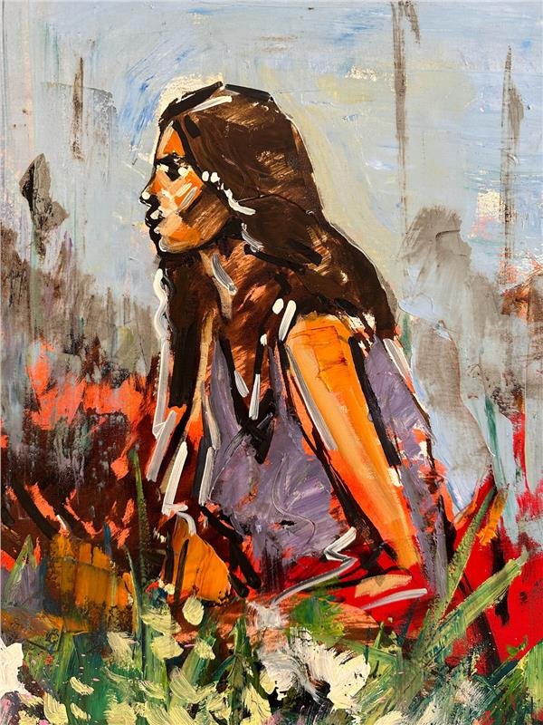 Çiçek Pazarından Yağlı Boya Tablosu