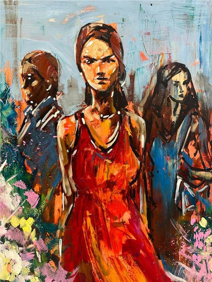 Çiçek Pazarından Yağlı Boya Tablosu