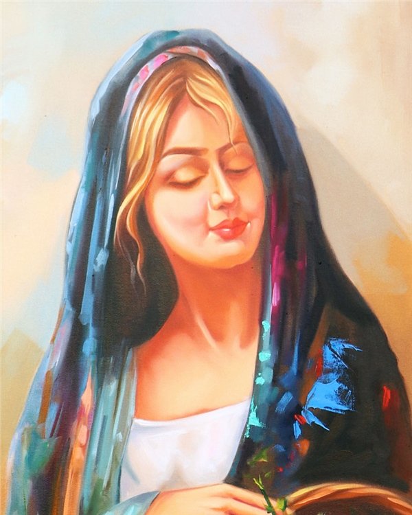 Çiçekçi Kız Yağlı Boya Tablosu