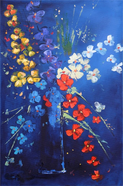 Çiçeklerin Dansı Yağlı Boya Tablosu Simurg Sanatevi