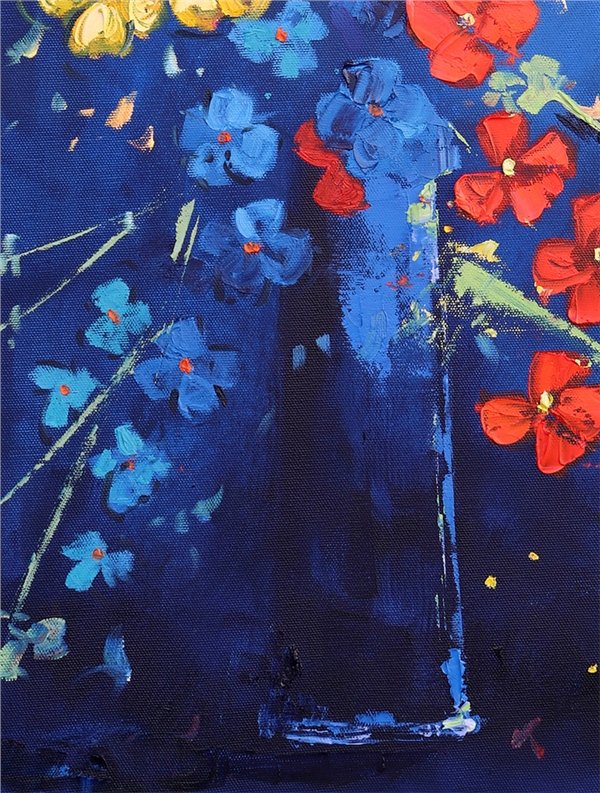 Çiçeklerin Dansı Yağlı Boya Tablosu Simurg Sanatevi