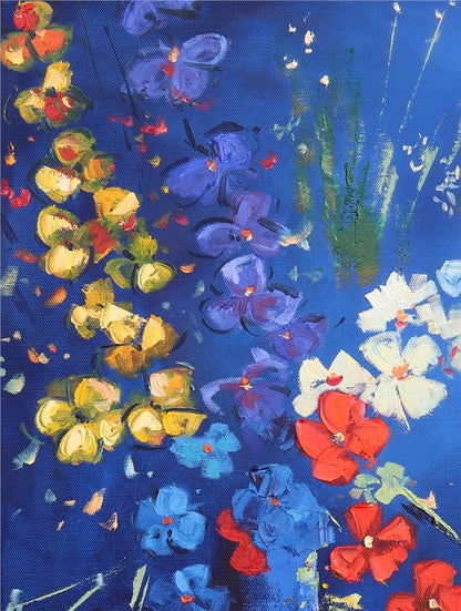 Çiçeklerin Dansı Yağlı Boya Tablosu Simurg Sanatevi