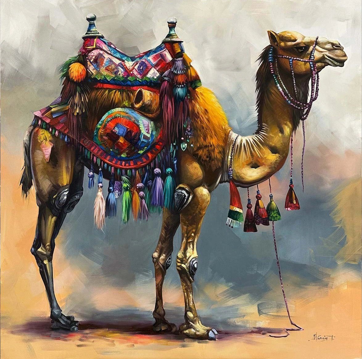 Çölün Asil Yolcusu Yağlı Boya Tablosu