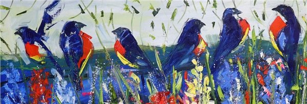 Kuşlar Arasında Yağlı Boya Tablosu