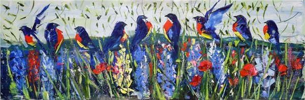 Kuşlar Arasında Yağlı Boya Tablosu