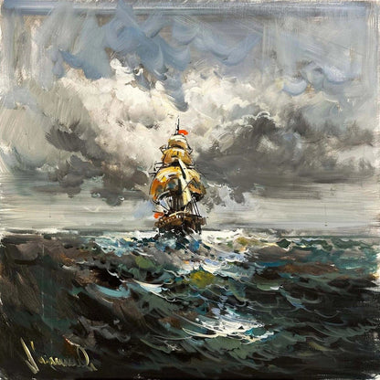 Dalga ve Rüzgar Yağlı Boya Tablosu