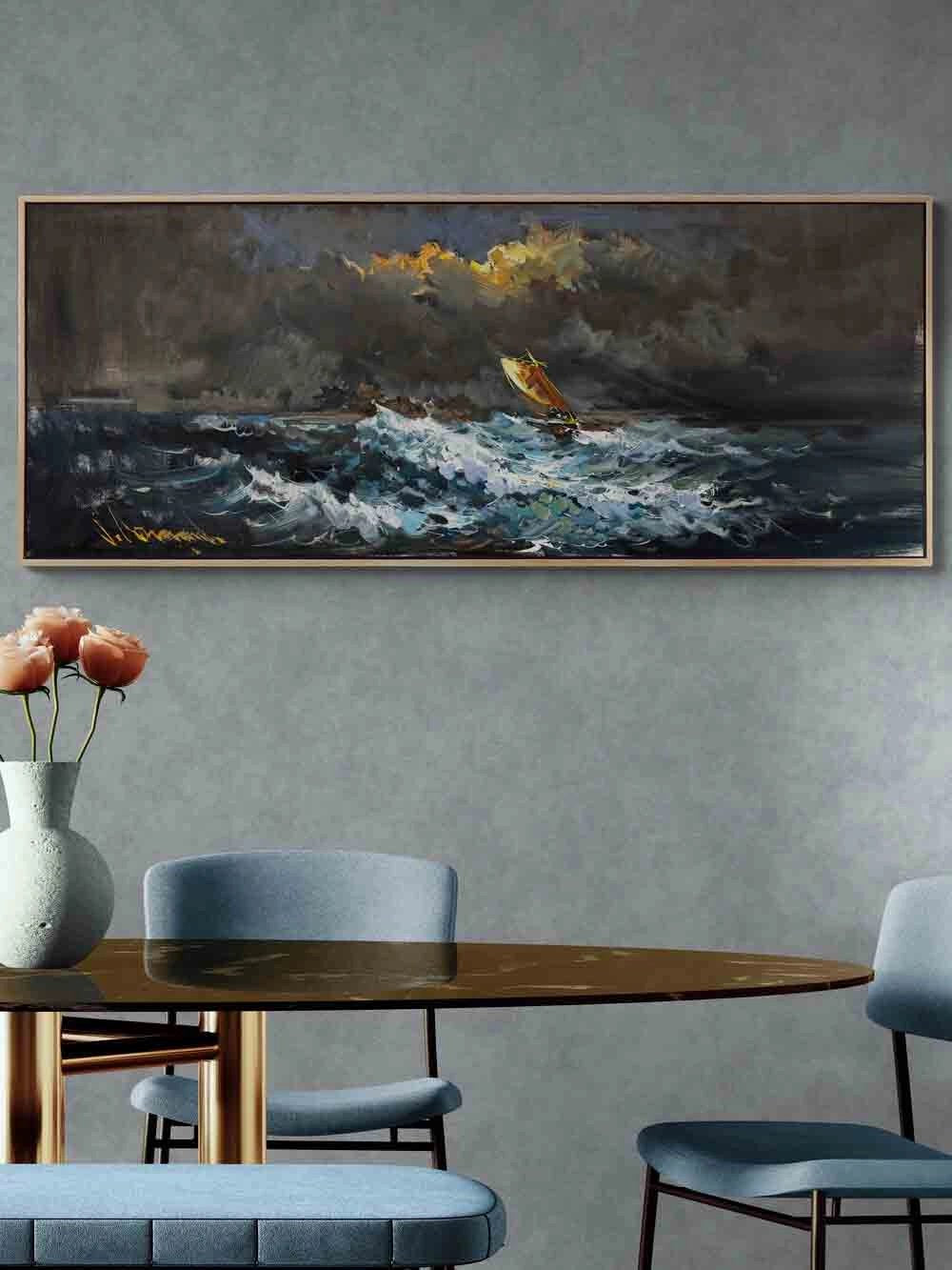 Dalgalar Arasında Yağlı Boya Tablosu