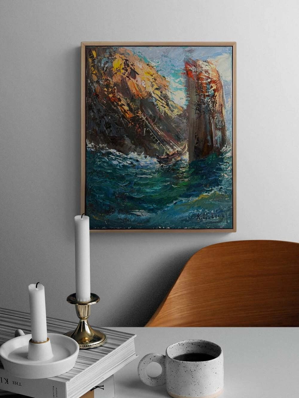 Dalgalar ve Sessizlik Yağlı Boya Tablosu