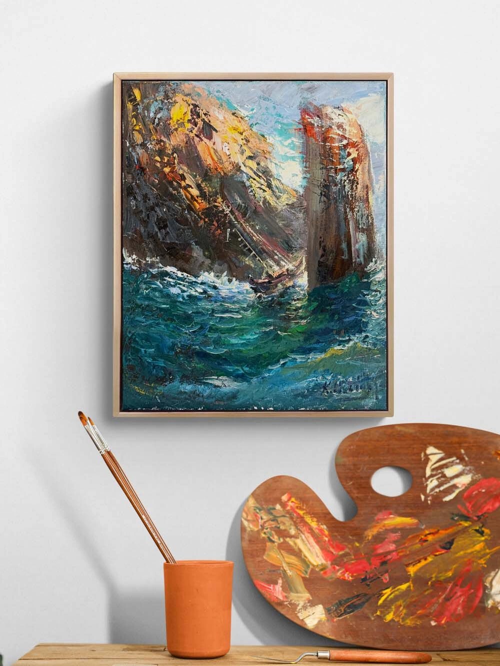 Dalgalar ve Sessizlik Yağlı Boya Tablosu