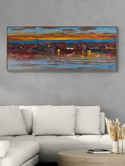 Dalgaların İçindeki Zaman Yağlı Boya Tablosu