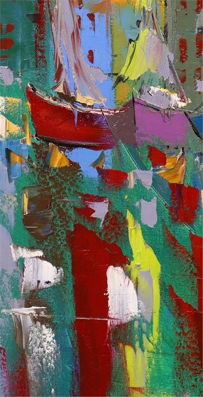 Soyut Şehir Manzarası Yağlı Boya Tablosu