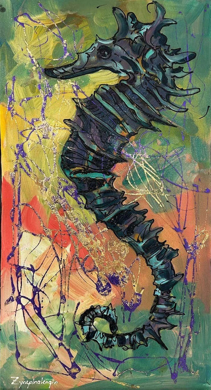 Deniz Atının Yolculuğu Yağlı Boya Tablosu