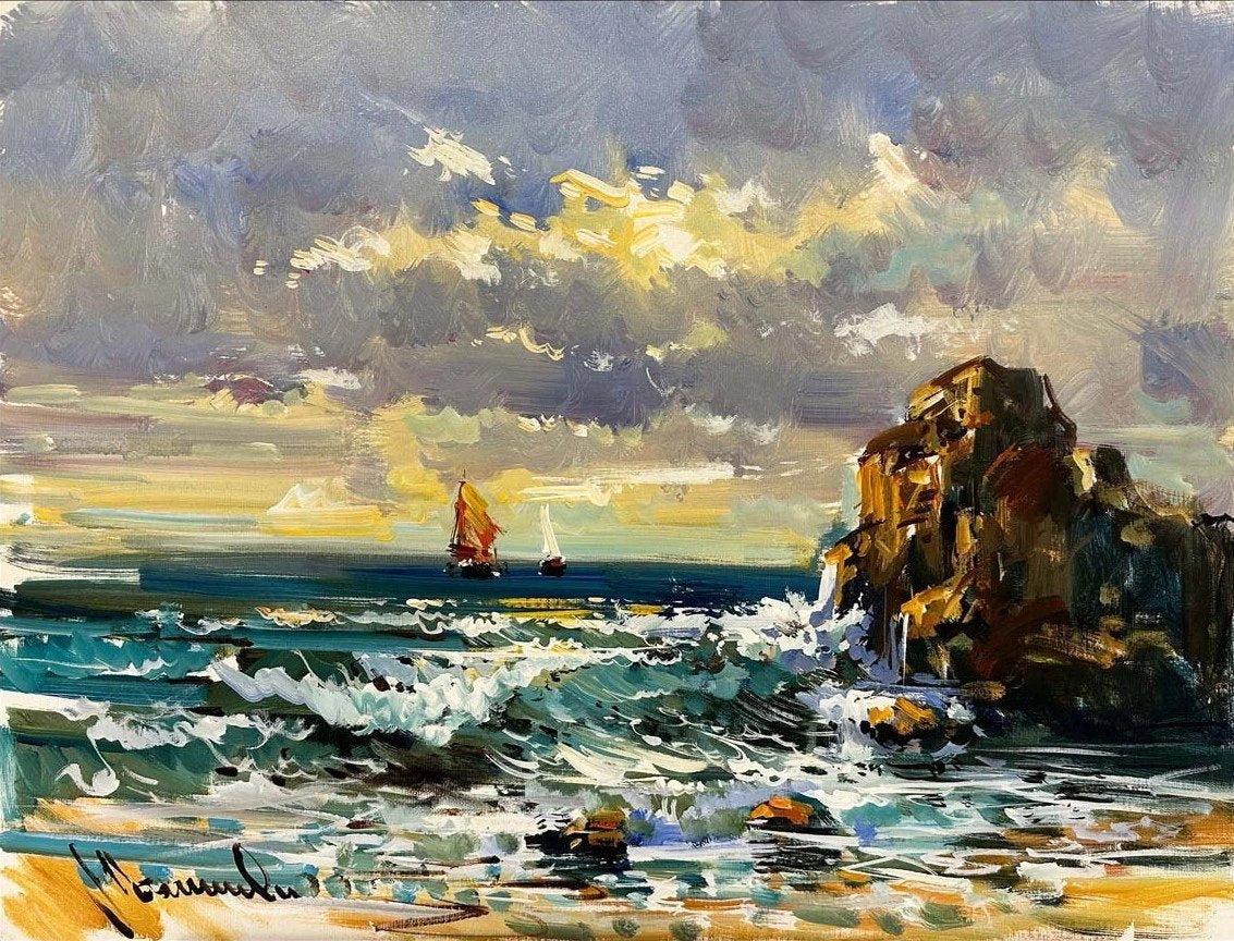 Deniz ve Yelkenliler Yağlı Boya Tablosu