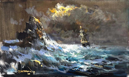 Denizde Sessiz Dalgalar Yağlı Boya Tablosu