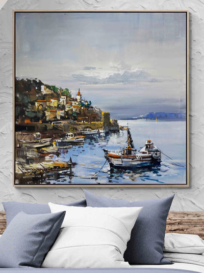 Denizin Kıyısında Yağlı Boya Tablosu