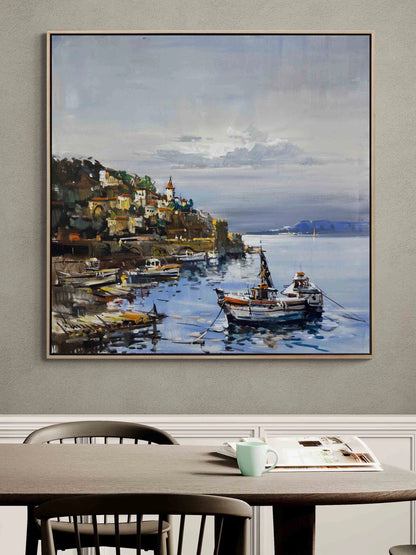 Denizin Kıyısında Yağlı Boya Tablosu