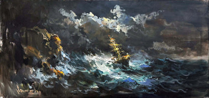 Denizin Kucağında Yağlı Boya Tablosu