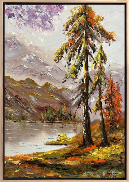 Gölün Kenarında Sessizlik Yağlı Boya Tablosu