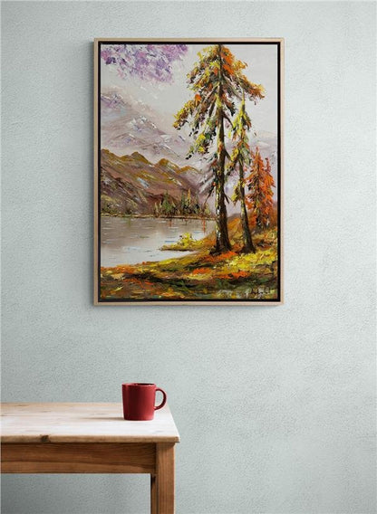 Gölün Kenarında Sessizlik Yağlı Boya Tablosu