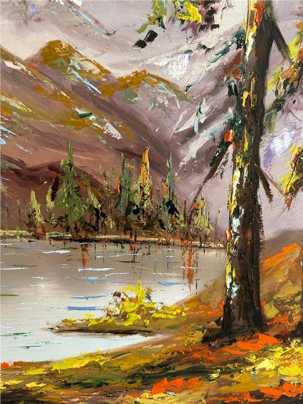 Gölün Kenarında Sessizlik Yağlı Boya Tablosu